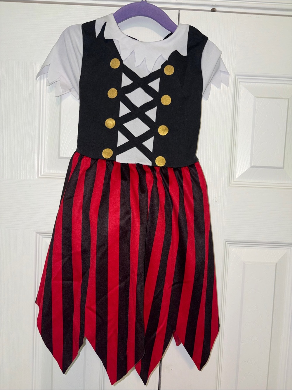 Kids Black & Red Pirate Costume Dress girl size 4-6